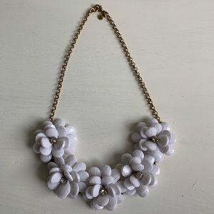 J.Crew White Flower Statement Necklace
